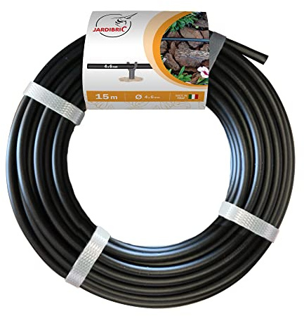 Jardibric - Tuyau Goutte à Goutte Ø 4 x 6 mm - 15 m - Non Percé - Tuyau Secondaire pour Arrosage au Pied des Plantes
