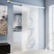 inova Glas-Schiebetür Komplettset 755 x 2035 mm Curved Design 8 mm ESG Alu Lauf-schiene mit Griffmuschel