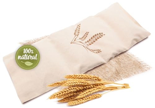 ZOLLNER cuscino cervicale termico per microonde con granelli di grano 20x53 cm, allievia i dolori alla cervicale, spalla, schiena - adatto per le coliche - fodera lavabile
