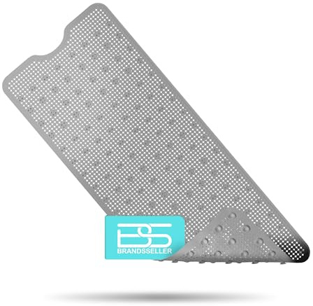 Brandsseller Badewanneneinlage ca.100x40 cm Badewannenmatte Badematte Wanneneinlage rutschfest Grau