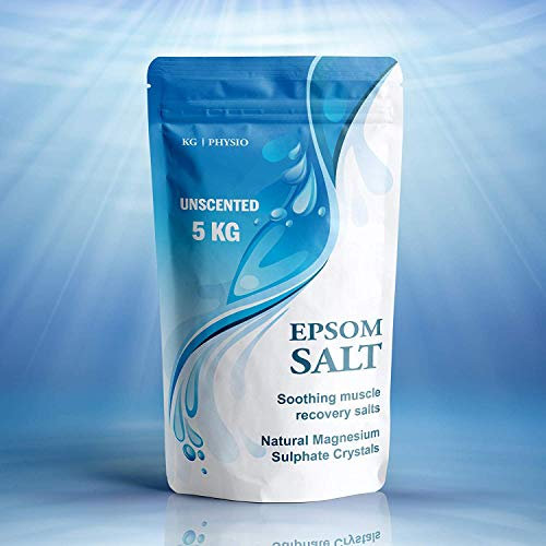 Sales Epsom para baño de 5 kg de magnesio puro utilizado para la recuperación muscular y relajación sin perfume