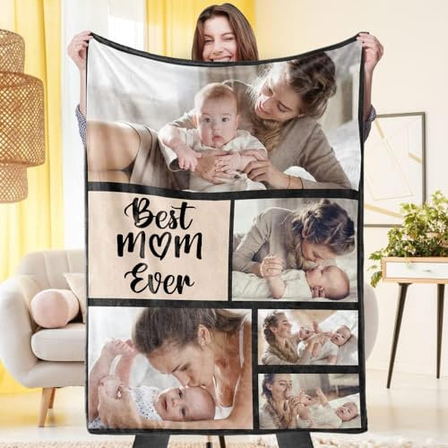 VEELU Fotodecke mit Eigenem Foto Name Super Weich - Decke Selbst Gestalten Bedrucken Lassen Kuscheldecke Personalisierte Geschenk für Freunde Familie Geburtstag Weihnachten 76 x 102cm
