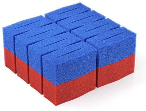 16x Ersatz Filter Schwamm passend für Oase BioTec 12 Screenmatic | Set 8X Blau 8X Rot - Koi Teich Ersatzschwämme | Ersatzteile Durchlauffilter Wasserklärer