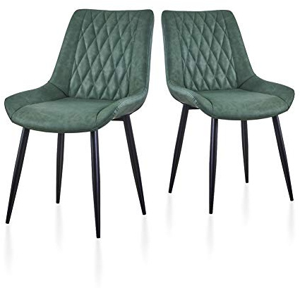 TUKAILAI Esszimmerstühle 2er Set Kunstleder Polsterstuhl mit Metallgestell | Polsterstühle mit Ergonomischer Rückenlehn, bis 150kg Belastbarkeit,Küchenstuhl für Esszimmer und Wohnzimmer Restaurant