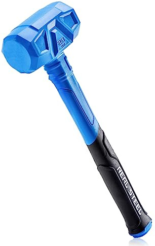 REAL STEEL Dead Blow Hammer 28 Oz Rubber Mallet Non-Marring and Sparking Resistant with Steel Shot-filled Head Ideal for DIY,Automotive,Furniture (0317)