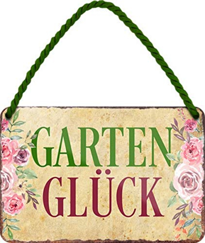 Gartenglück Garten-Laube 18x12 cm Witziges Blechschild Hängeschild HS547
