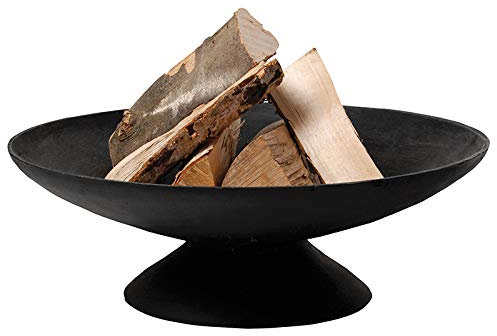 Cuenco de Fuego, diseño para Exteriores, de Metal, Color Negro, diámetro 60 cm, Altura Aprox. 21 cm, Jet-Line, Peso 5,5 kg