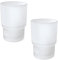 HANQ Lot de 2 gobelets en verre de rechange pour brosse à dents à fixation murale pour salle de bain (givré)