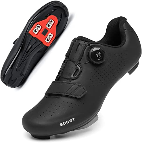 Damen Fahrradschuhe Rennrad Reitschuhe SPD Indoor Outdoor Fahrradschuhe mit Look Delta Cleats, Schwarz , 40 EU