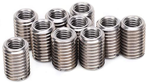 10cs Insert Fileté, Écrou Réducteur écrous Filetés en Acier Inoxydable Réducteur de Filetage Manchon de Réparation M8/M12 Manchon Fileté Douille Vis Réduisant L'outil de Conversion