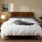 CHUFFED Set di biancheria da letto in misto lino, 200 x 200 cm, 3 pezzi, copripiumino 200 x 200 cm + set di 2 federe 80 x 80 cm, certificato Oeko-Tex, in 55% lino, 45% cotone (bianco)