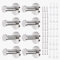 RUNEAY 8 ganchos de pared plateados, 55 mm, acero inoxidable, redondos, ganchos para toallas, con 24 tornillos, para dormitorio, baño, armario, sala de estar