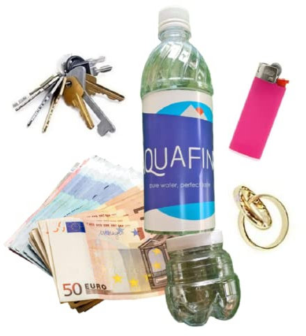 Al Badil Nascondiglio Segreto in Vera Bottiglia d'Acqua con Doppio Fondo