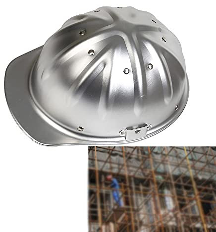 Sicherheitshelm,Aluminiumhelm Arbeitshelm Verstellbarer Schutzhelm Bauhelm mit 4-Punkt-Gurtband Bauhelm mit verstellbarem Helm