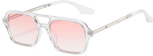 JCTAIFOO Vintage 70s Quadratische Sonnenbrille für Herren Damen Trendy Retro Rectangle Small Shades Cool Niedliche Mode Brille