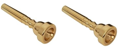 Amosfun 2St Posaunenkoffer Trompetenmundstück aus Kupfer Tasche für Trompetenmundstücke symphonisches trompetenmundstück Horn goldfarbe goldene farbe Silber- Musikinstrument Metall 5c