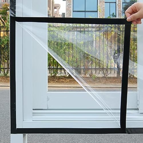 Transparentes Planen-Isolierfolie,Thermo Cover Fenster-Isolierfolie für Winter,Kälteschutzfolie Fenster,Fensterisolationsfolie,Energiesparfolie,Spart Energie und Geld (65x160cm/26x63)
