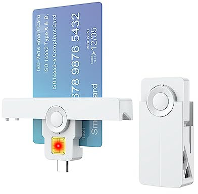 Lector de tarjetas inteligentes USB C, DOD militar USB Common Access CAC, mini ID plegable, débito, lector de tarjetas de crédito compatible con Windows, Mac OS