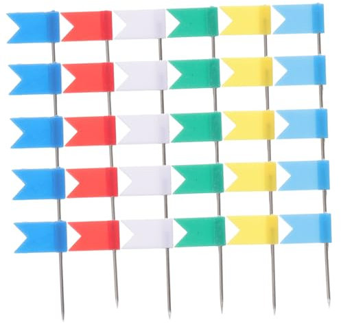 NUOBESTY 100stücke Flaggen Reißzwecken Farbige Flaggen-Tacks Push-pins Mit Flaggenmuster Kleine Reißnägel Für Weltkarte Und Pinnwand