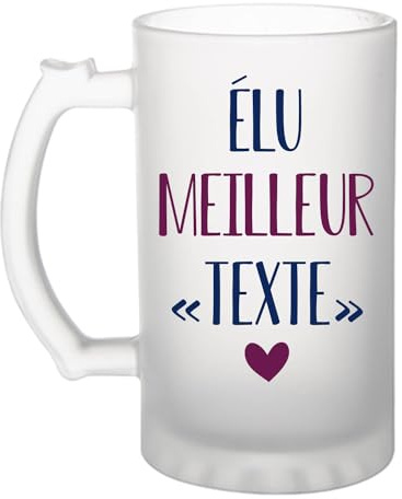 Planetee Chope Personnalisable | Verre à bière Pinte Idée Cadeau à personnaliser Collègue Travail Retraite Remerciement Pot de Départ Noël Secret Santa Boulot Femme Homme (Elu Meilleur)