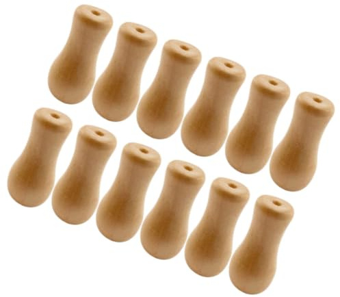 CAXUSD Window Blind Pull Cord Knobs 12 pack Blind Cord Pull Ends Replacement Accessories for Roller Shades Smooth Wooden Accessories for Living Room and Bedroom Windows