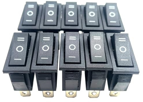 12 Stücke Wippschalter 3 Pins 3 Position Rast EIN/AUS/EIN AC 20A/125V 16A/250V SPDT Auto Boot Schwarz Kippschalter KCD3