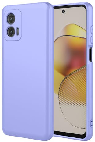 BORYA Silicona Funda para Motorola Moto G73 5G, Sedoso Suave Ultradelgado Antigolpes Carcasa, Premium TPU Elegante Sencillo Estuche, Anti-Rasguños Forro Microfibra Caso, Púrpura