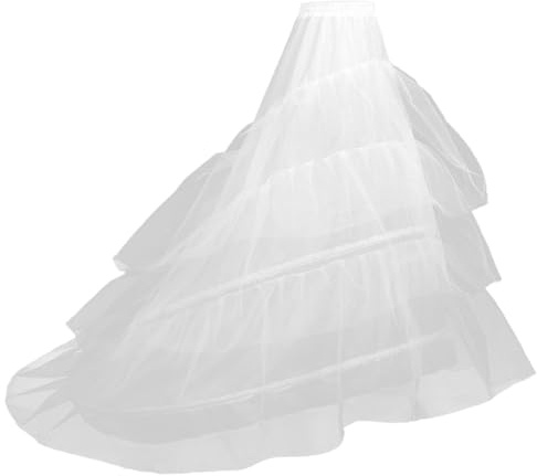 XJKLBYQ Enagua Larga, Falda de aro, Enaguas para Mujeres Hoop Crinoline Enagua para el Vestido de Novia, 2 Capas de Volantes Vestidos de Pelota Medio resbalón