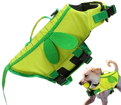 FmtwPhn Hundeschwimmwesten für Bootfahren, -wasserdichte Schwimmweste für Hunde mit Griff, modischer, verstellbarer Hunde-Badeanzug, Haustier-Schwimmerschutz für Pool, , Bootfahren