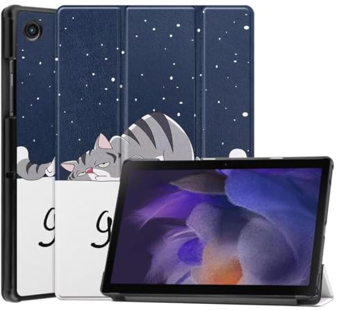 Hülle Kompatibel mit iPad Pro 13 Zoll (M4) 2024 - Ultra Dünn mit Standfunktion Slim PU Leder Schutzhülle für iPad Pro 13 Zoll (M4) 2024,Faule Katze