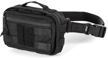 5.11 RUSH MOAB 3 Sac Tactique 4L Noir – Compact EDC Modulable – MOLLE & CCW – Système Tier Compatible – Port Taille ou Épaule – Organisation Intelligente – Nylon 1050D Résistant