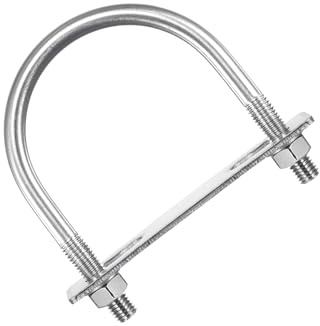 MACHSWON Runde U-Bolzen, 1 Set 304 Edelstahl, M10 U-Schrauben, 51 mm Innenbreite 85 mm Länge, mit Muttern und Rahmenplatte für Autos, Boote, Anhänger
