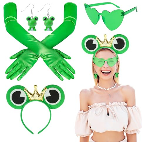 NebulaGlam 4 Stück Frosch Kostüm Erwachsene Frosch Haarreif Frosch Haarschmuck