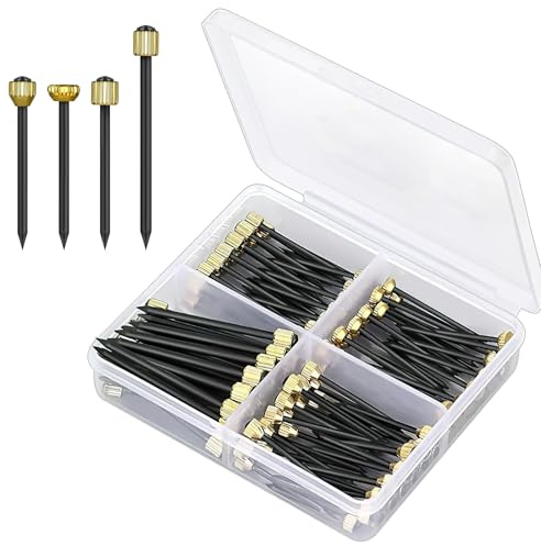 100pcs Chiodi da Appendere con Testa in Ottone, Quattro Diverse Specifiche per la verniciatura dei Chiodi, Chiodi Quadri, Chiodi Muro, per Appendere Foto e Opere d'Arte con Sicurezza ed Eleganza