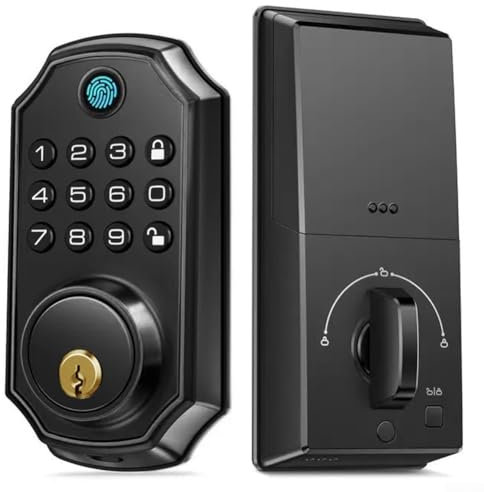 Cerradura de puerta inteligente, para cerradura de puerta de huellas dactilares con control remoto de la aplicación Tuya, teclado digital, contraseña, cerradura electrónica para interiores exteriores,