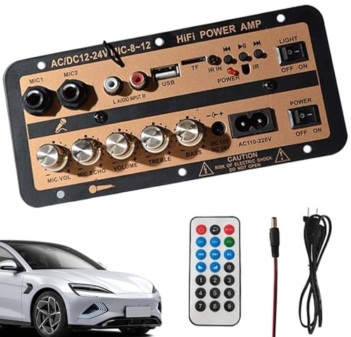 Carte d'amplificateur audio automobile, carte d'amplificateur de voiture - Module d'amplificateur audio 12V et 24V avec affichage numérique | Board de haut-parleur sans fil pour les conférenciers de c