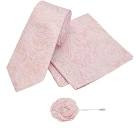 NEXT Conjunto de corbata con estampado de cachemir texturizado, pañuelo y pasador