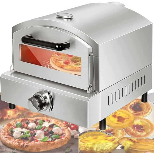 Gas Pizza Oven Countertop,Stainless Steel Electric Pizza Oven,Commercial Pizza Maker,Multipurpose Snack Toaster Equipment,for Restaurant Home,GasPizzaOven