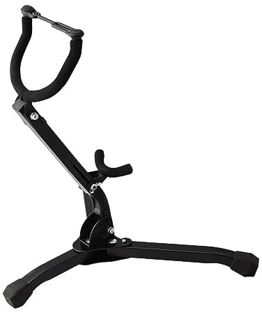 SHOWERORO Tragbarer Saxophonständer für Tenor und Verstellbar und Langlebig und Rutschfest für Musikunterricht und Zuhause Robustes Design Schwarz