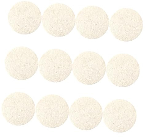 iplusmile 12 Stück Natürliche Luffa Gesichtspads für Sanfte Gesichtsreinigung und Peeling Wiederverwendbar Waschbar Beige für Tägliche Hautpflege und Reisen