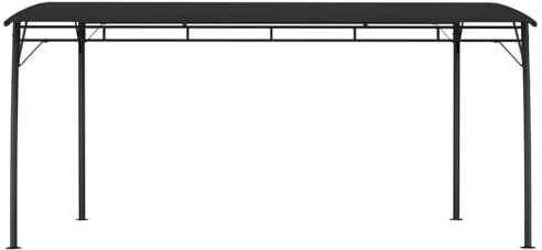 Homgoday Pergola Anthrazit mit Stoffdach | 4x3m | Stabiler Metallrahmen | Leicht Aufbau | Schutz vor Sonne & Wetter Model47979