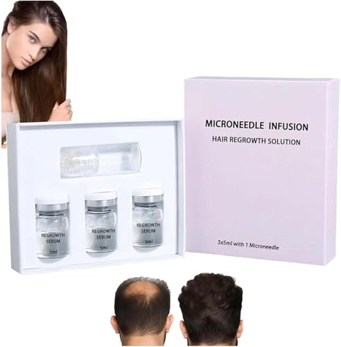 AlphaInfuse Hair Regrowth System - Microneedle Infusion Hair Regrowth Solution, Painless Micro-Infusion Technology for Hair Growth, Makes Hair Thicker and Healthier (1+3)