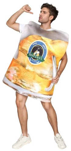 EraSpooky Mens Beer Costume Funny Adult Oktoberfest Stein Ale Mug Outfits