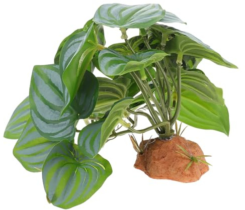 VICASKY Plantes Artificielles pour Reptiles Décoration De Terrarium Base Stable, Aspect Naturel, Taille Moyenne, Décor D’Habitat pour Tortues, Lézards, Amphibiens Et Petits Reptiles