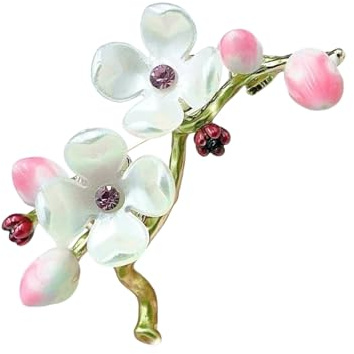 Élégante broche vintage en forme de fleur de prunier avec strass d'inspiration chinoise, accessoire de décoration pour écharpes, broche chinoise vintage, taille unique, Comme décrit