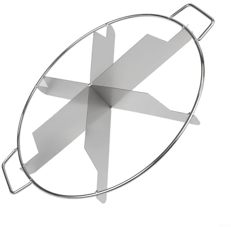 Kitchen Circular Cake Slicer in Stainless Steel for For portioning Cakes, Pizzas, and Layered Breads into Equal Sections of 6, 7, or 9 Slices (6-cut)