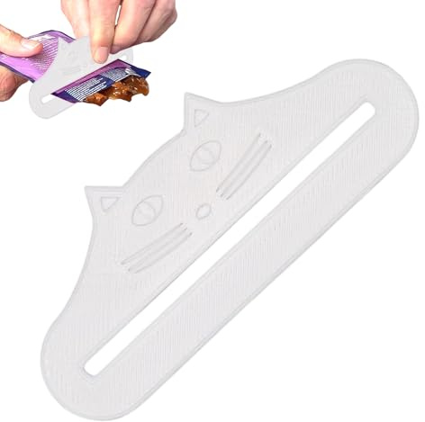 Cuillère Distributeur pour chat - Presse-sac pour alimentation 3D, cuillère à café, alimentation à rayures, pour chiots, alimentation à domicile, cuisine, amoureux des animaux