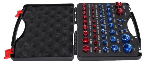 Alomejor Comprobador de Roscas y Tuercas, Kit de Calibre de Roscas de Acero, Comprobador de Compacto de 44 Piezas para Proyectos y Reparaciones del Hogar