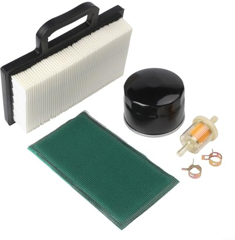 Filtro de aire 499486S para motor con papel de filtro premium y refuerzo metálico con filtro de aceite 492932 y prefiltro para protección total