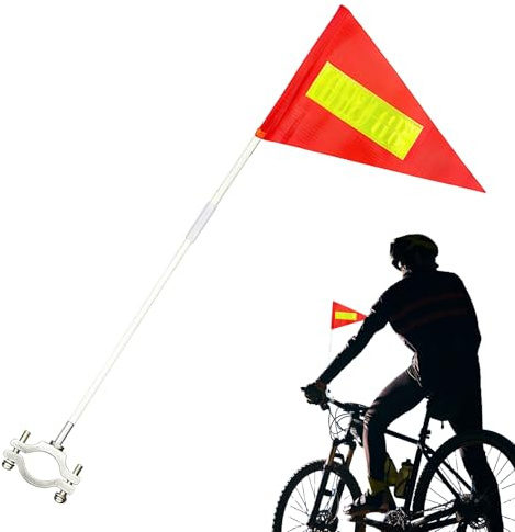 Reflective Bike Safety Flag - Waterproof Adjustable Flag With Pole | High Visibility Bicycle Safety Tool, For Kids Adults Camping Travel Commuting Golf Cart, Nylon, Easy Mount